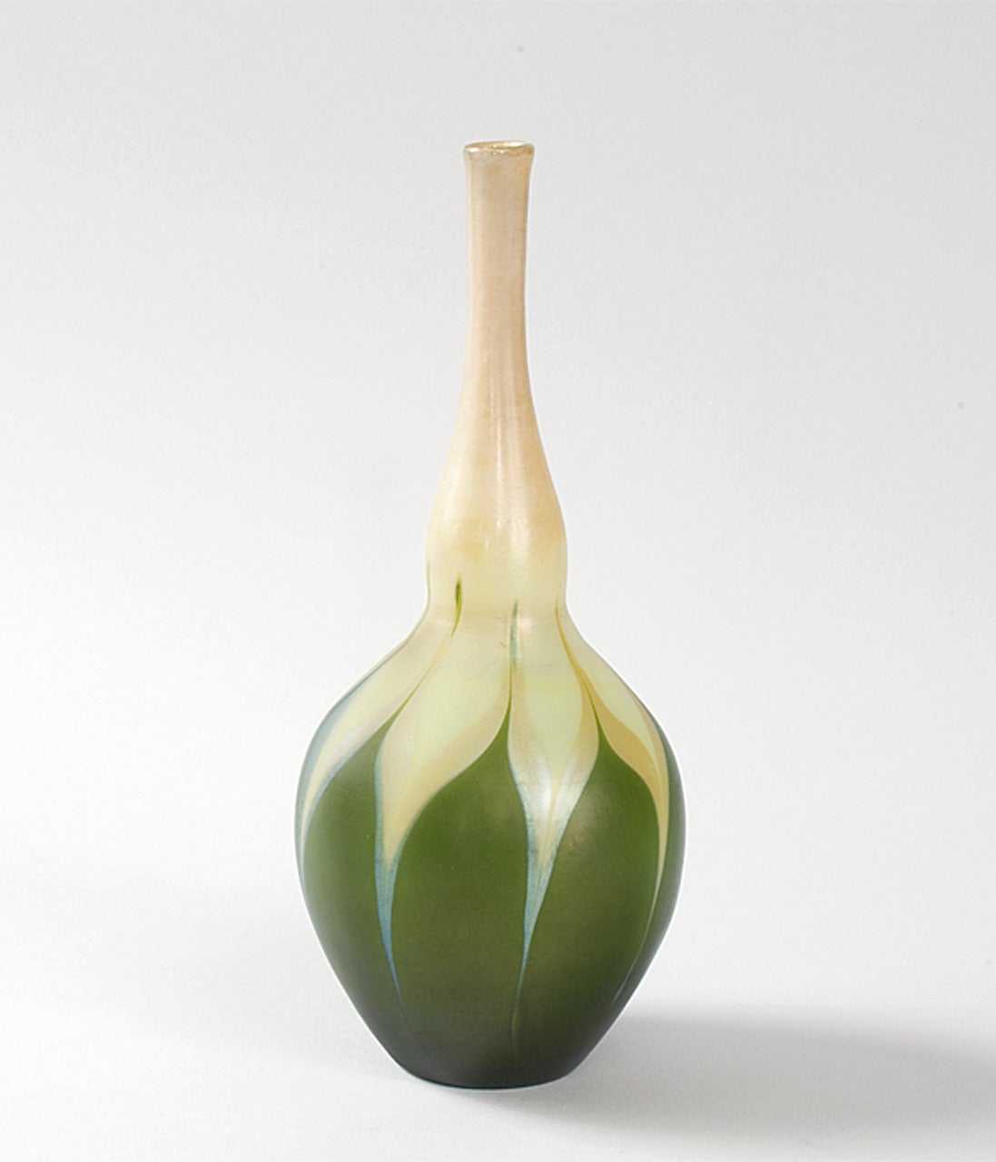 Tiffany Studios New York Favrile Green and White Vase