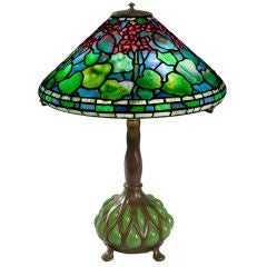 Antique Tiffany Lamp - “Geranium” Leaded Glass