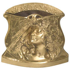 Berthoud French Art Nouveau Bronze Planter "Chrysalide"