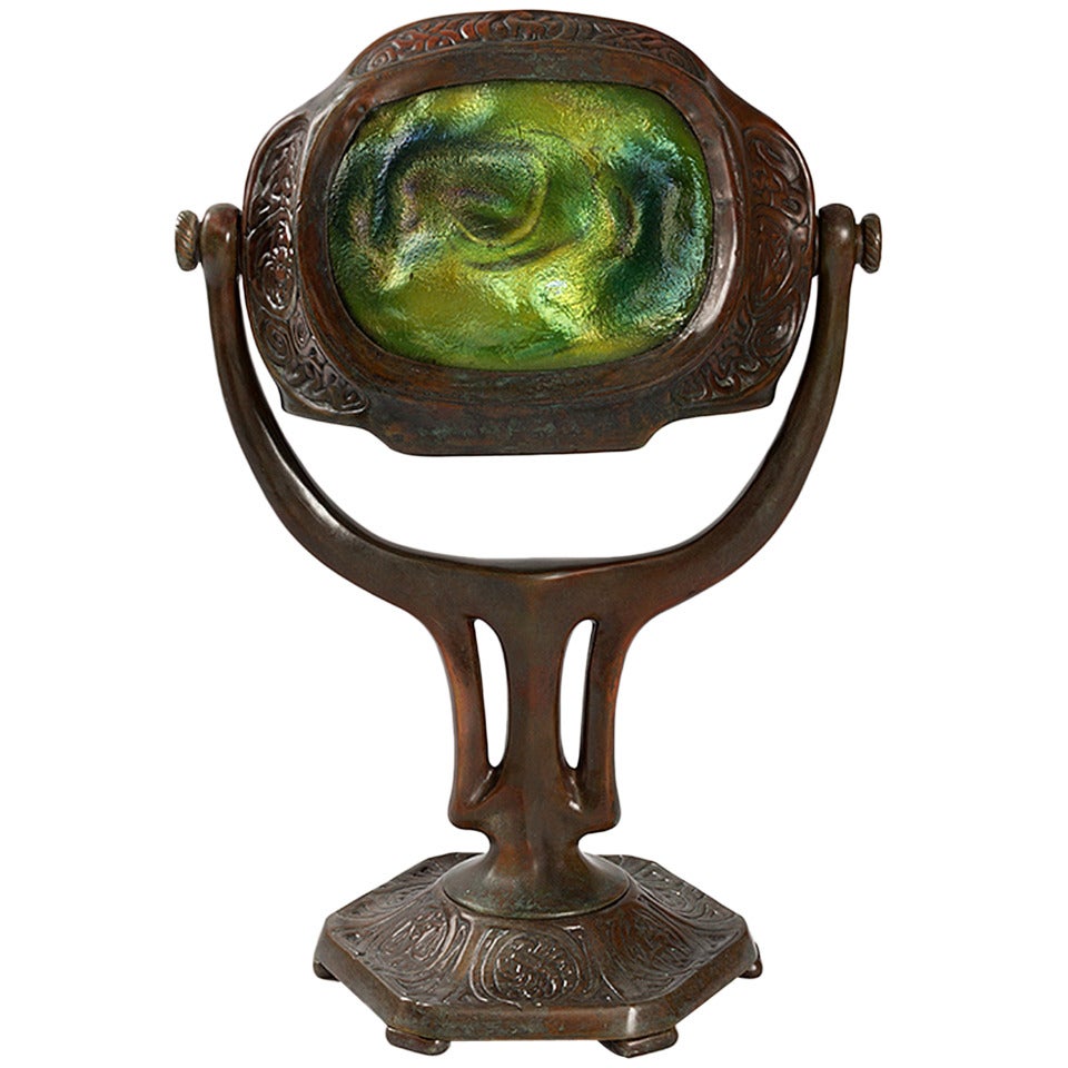 Tiffany Studios “Turtleback” Bronze "Zodiac" Desk Lamp