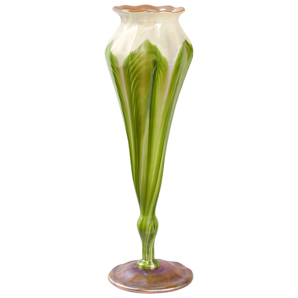 Tiffany Studios New York Flower Form Favrile Glass Vase  For Sale