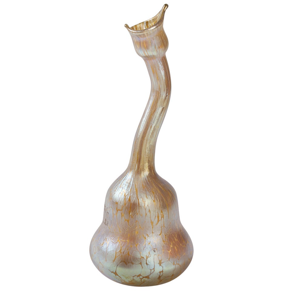 Johann Loetz Austrian Jugendstil Gooseneck Vase