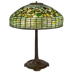 Tiffany Studios, "Swirling Lemon Leaf" Table Lamp