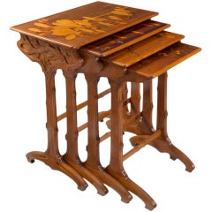 Antique Emile Gallé French Art Nouveau  Nesting Tables