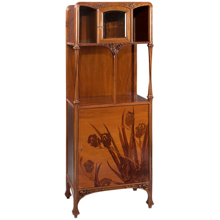 Louis Majorelle French Art Nouveau Marquetry Cabinet