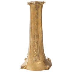 Hector Guimard French Art Nouveau Gilt Patinated Bronze Vase