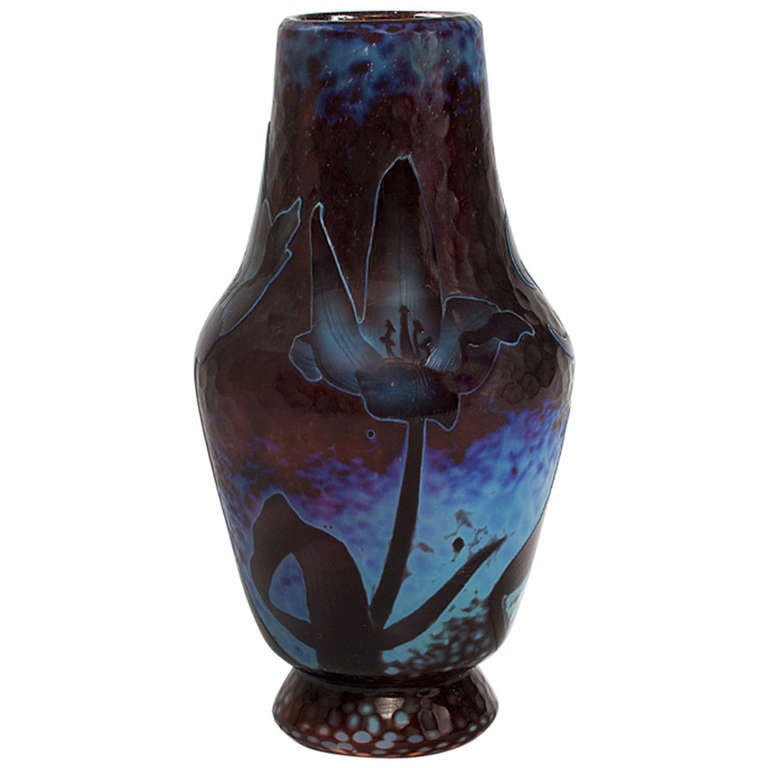 Daum French Art Nouveau Decorative Vase For Sale at 1stdibs