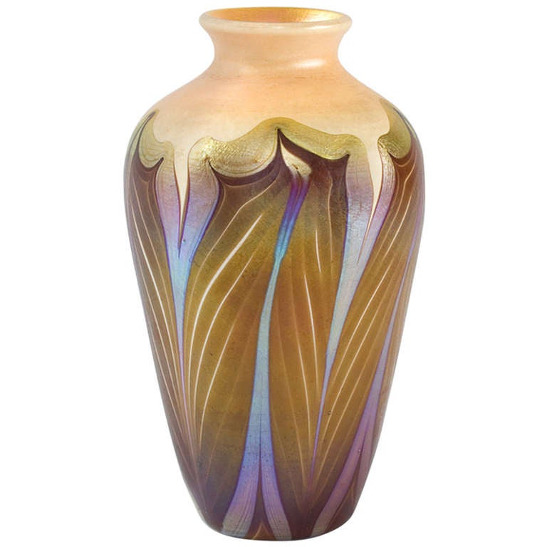 Tiffany Studios New York Favrile Glass Vase For Sale at 1stdibs