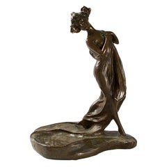 Georges Van der Straeten Art Nouveau Bronze Vide-Poche