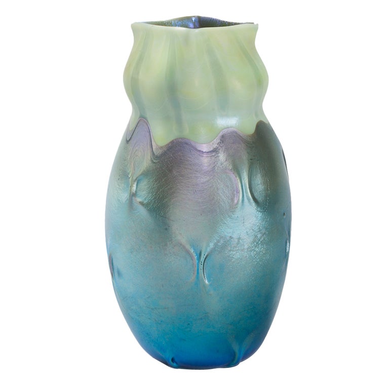 Tiffany Studios New York Blue Favrile Glass