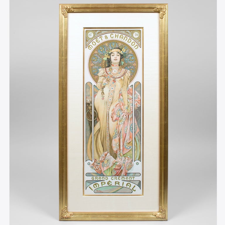 A French Art Nouveau lithograph by Alphonse Mucha titled 