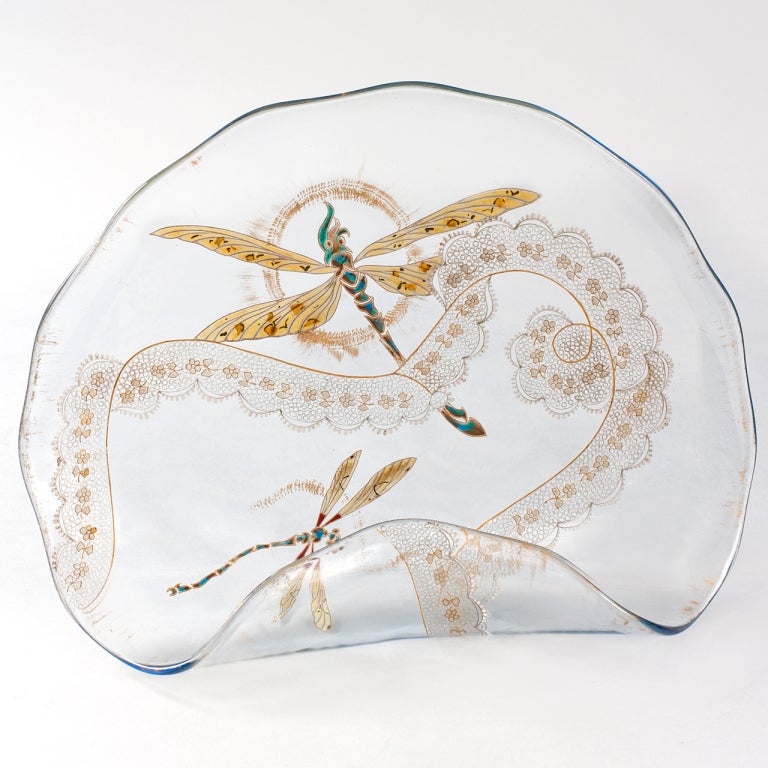 Emile Gallé Tray: Dragonflies in Flight