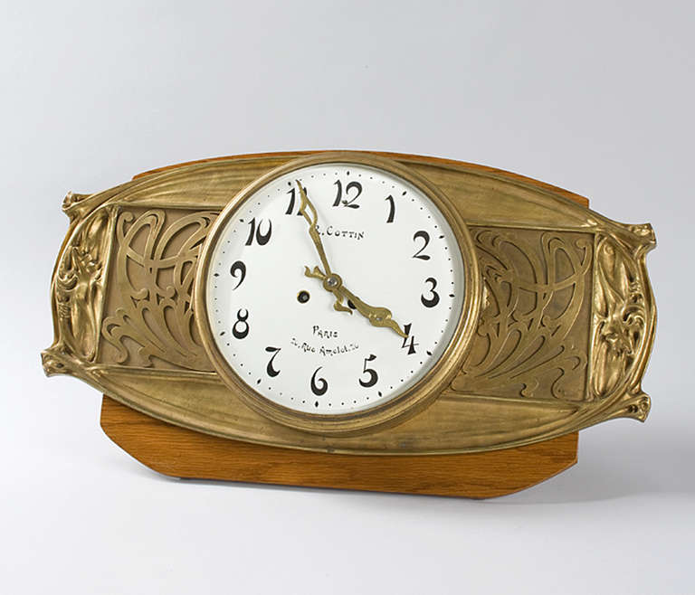 Hector Guimard French Art Nouveau Bronze Wall Clock