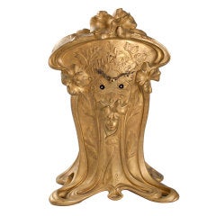 Jonchéry French Art Nouveau Gilt Bronze Mantel Clock