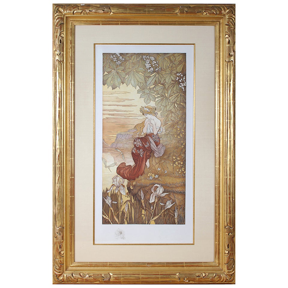 Hippolyte Lucas French Art Nouveau Lithograph