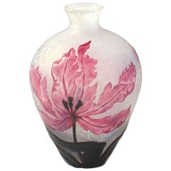 Daum French Art Nouveau Cameo Glass Vase