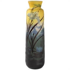 Emile Gallé French Art Nouveau Cameo Glass Vase