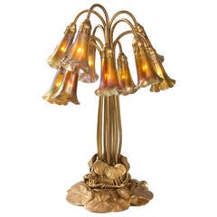 Antique Tiffany Studios “Ten-Light Lily” Table Lamp