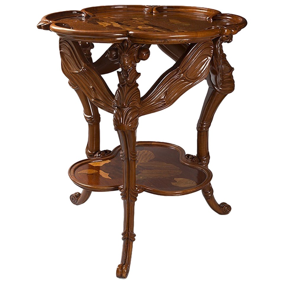 Emile Gallé French Art Nouveau “Dragonfly” Table