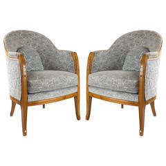 Pair of Léon Jallot French Art Nouveau Armchairs