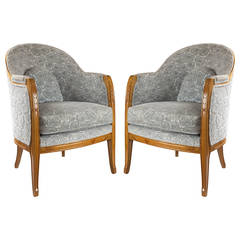 Pair of Léon Jallot French Art Nouveau Armchairs