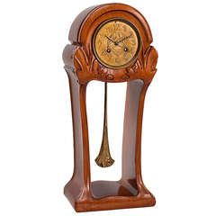 Maurice Dufrène French Art Nouveau Mahogany Clock