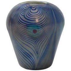 Tiffany Studios New York, Glass Peacock Vase