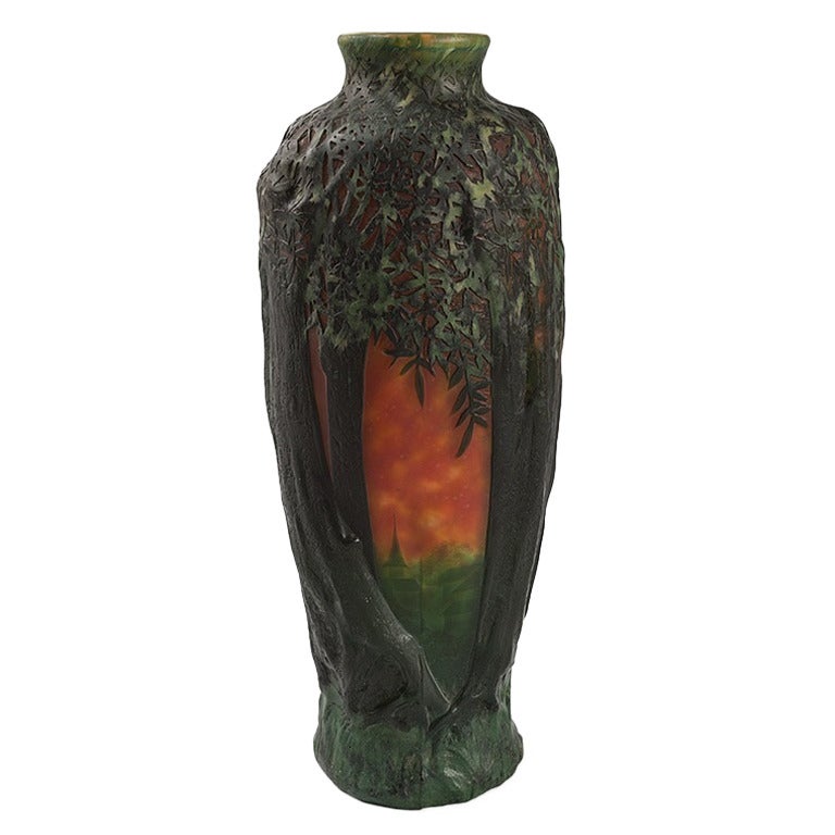 French cameo glass vase by Daum