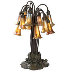 Antique “Twelve-Light Lily” Tiffany Studios Table Lamp