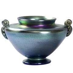 Tiffany Studios Blue Favrile Glass Vase