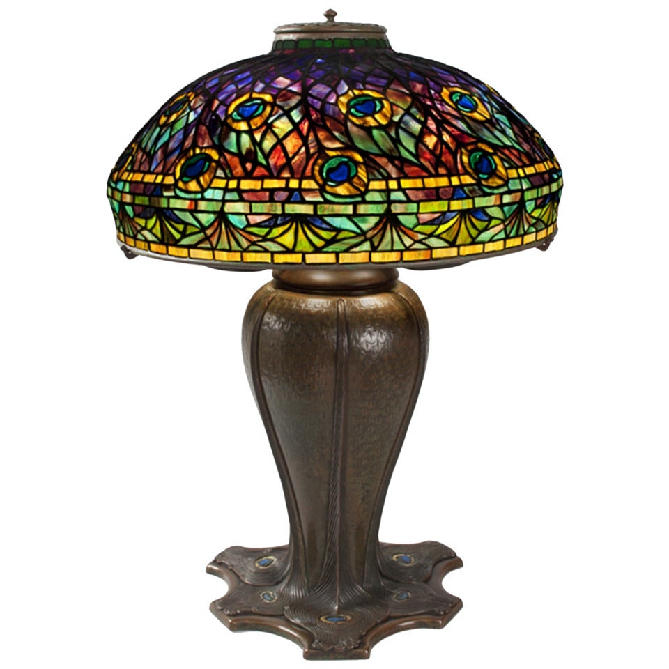 Tiffany Studios “Peacock” Lamp