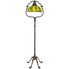 Antique Tiffany Studios Bronze and Glass Floor Lamp