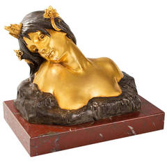Flamand French Art Nouveau Bronze Bust