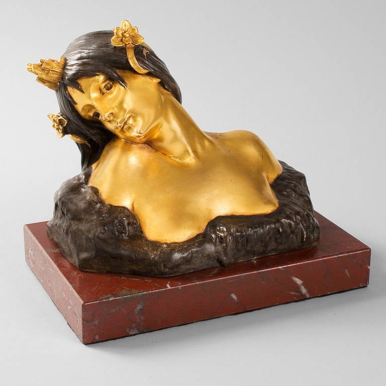 Flamand French Art Nouveau Bronze Bust