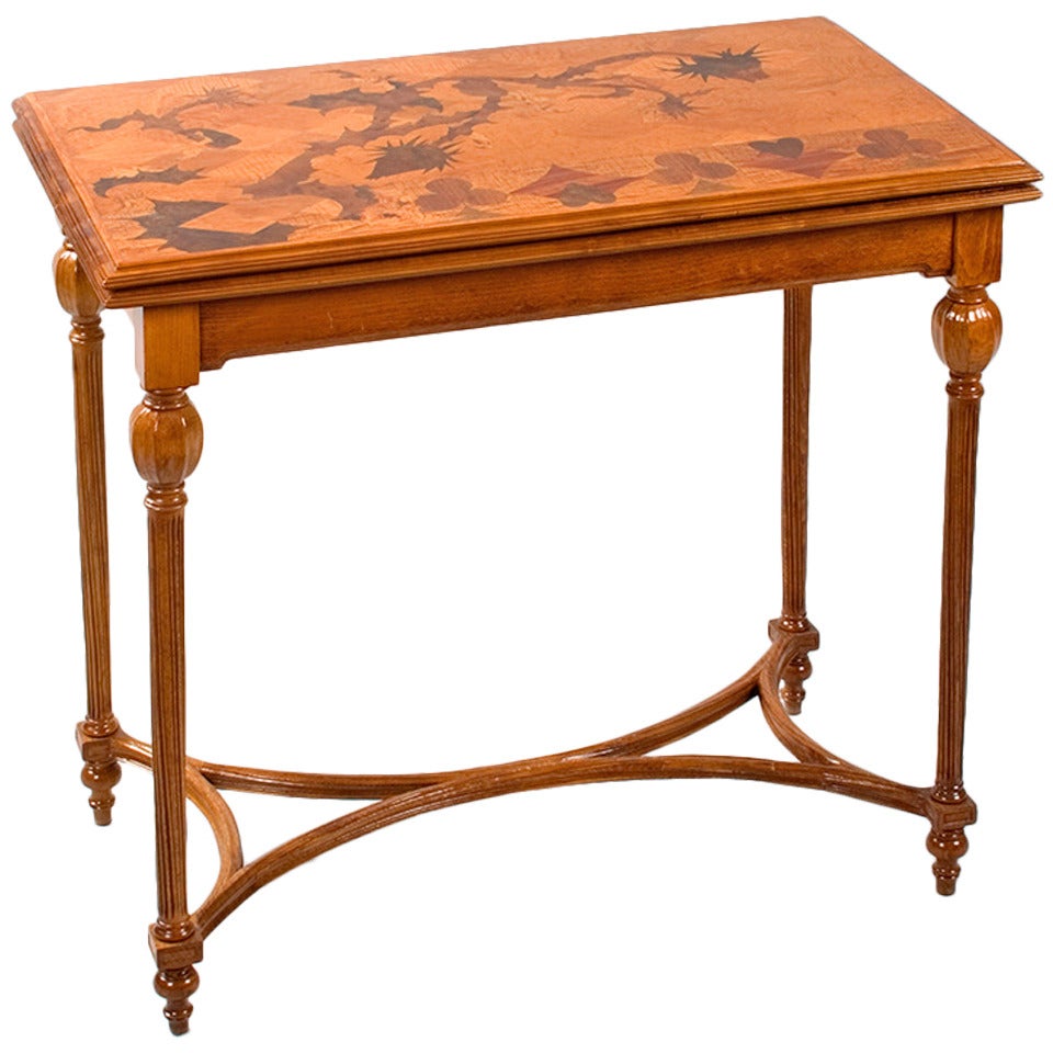 Table de Jeux Art Nouveau Français Emile Gallé