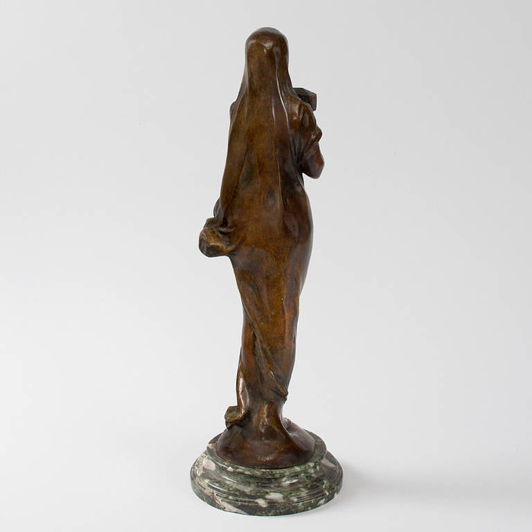 20th Century Maurice Bouval French Art Nouveau Bronze Sculpture