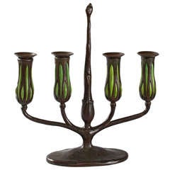 Tiffany Studios New York Bronze Candelabrum