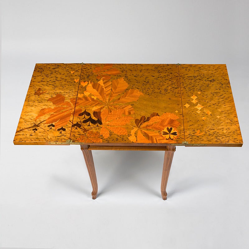 Emile Gallé French Art Nouveau Games Table In Excellent Condition In New York, NY