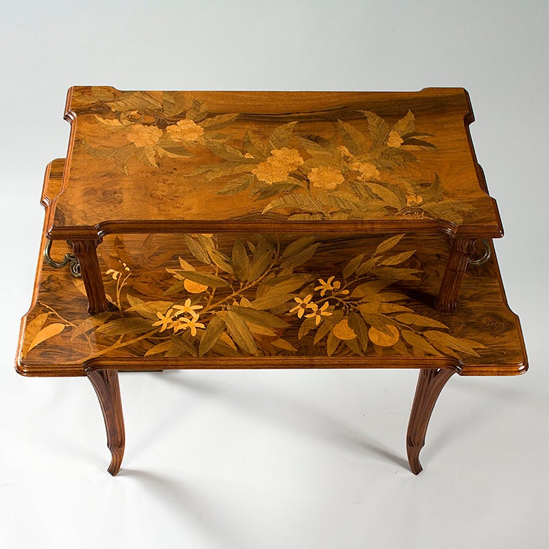 Emile Gallé French Art Nouveau Table In Excellent Condition In New York, NY