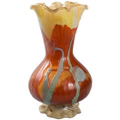 Antique Emile Gallé French Art Nouveau Marquetry Vase