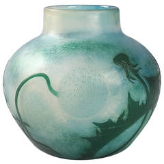 Daum Nancy French Art Nouveau Cameo Glass “Dandelion” Vase