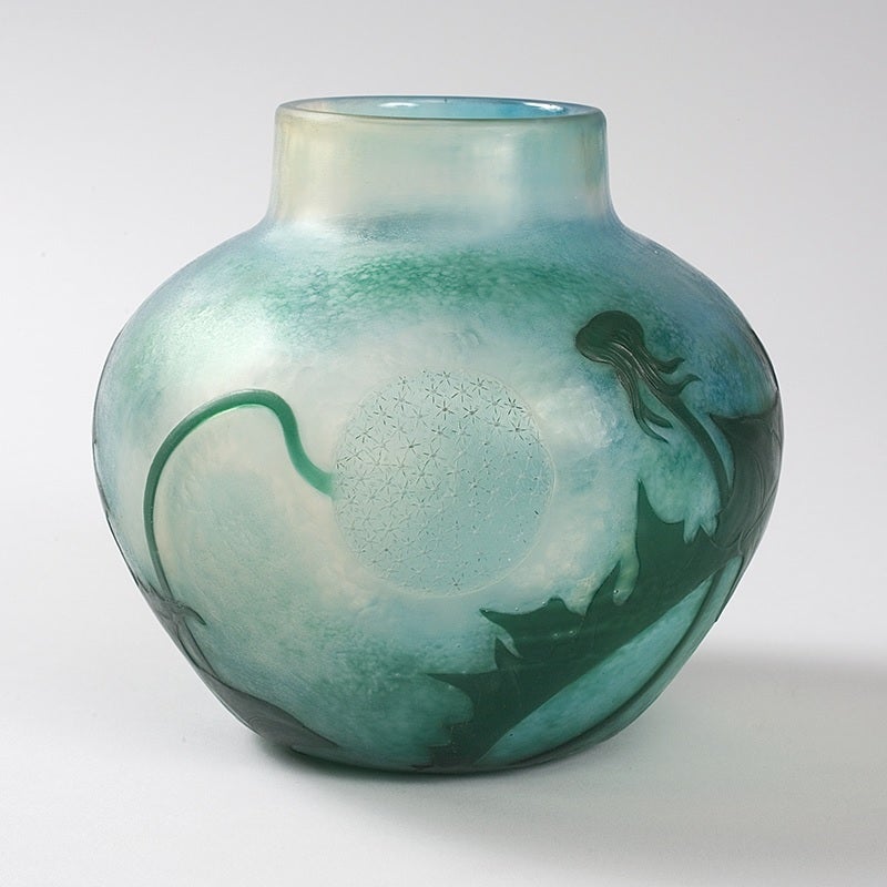 Daum Nancy French Art Nouveau Cameo Glass “Dandelion” Vase