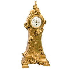 Marionnet French Art Nouveau Bronze Clock