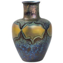 Tiffany Studios New York Rare Decorated Favrile Glass “Window” Vase
