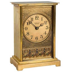 Tiffany Studios New York American Art Nouveau Gilt Bronze Clock