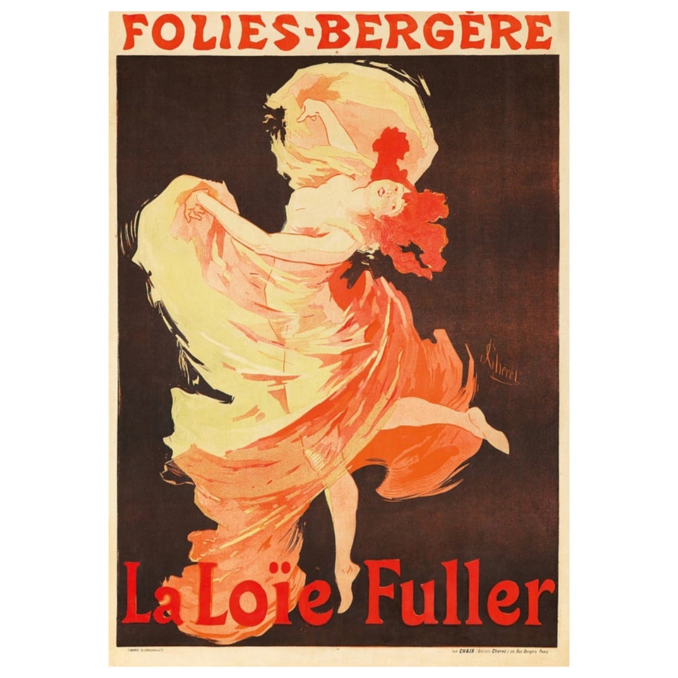 Jules Chéret French Art Nouveau Lithograph “Folies Bergere”
