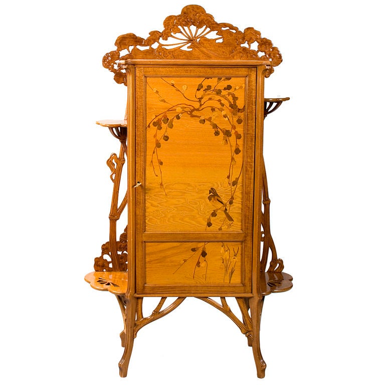 French Art Nouveau "Japonisme" Cabinet by Emile Gallé
