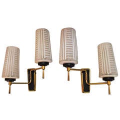 Antique Set Of Four French  Mid Century Sconces By Pierre Disderot