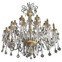 magnificent  Large 24 Arms Crystal Chandelier From Czechoslovakia