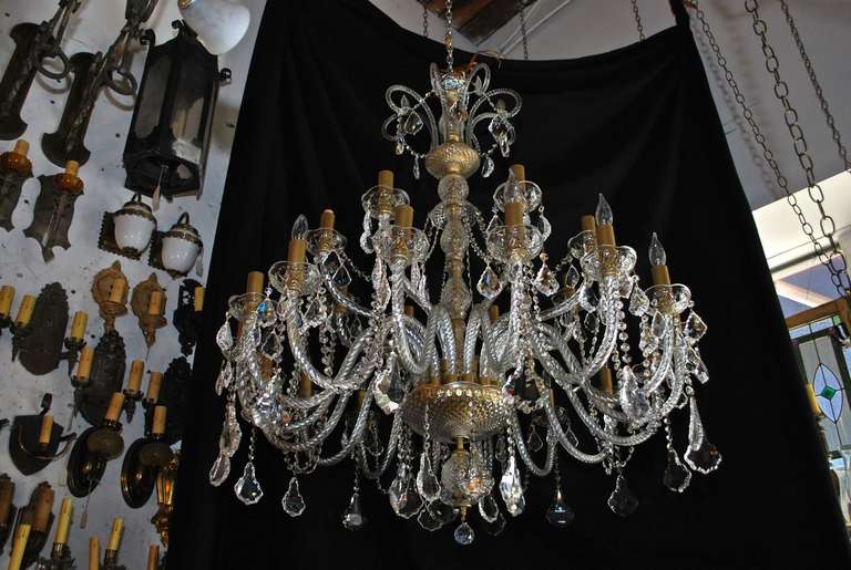 Late 20th Century magnificent  Large 24 Arms Crystal Chandelier From Czechoslovakia